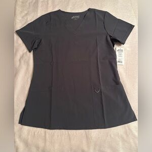 STAT Women’s V-Neck Scrub Top in Grey Size Small NWT